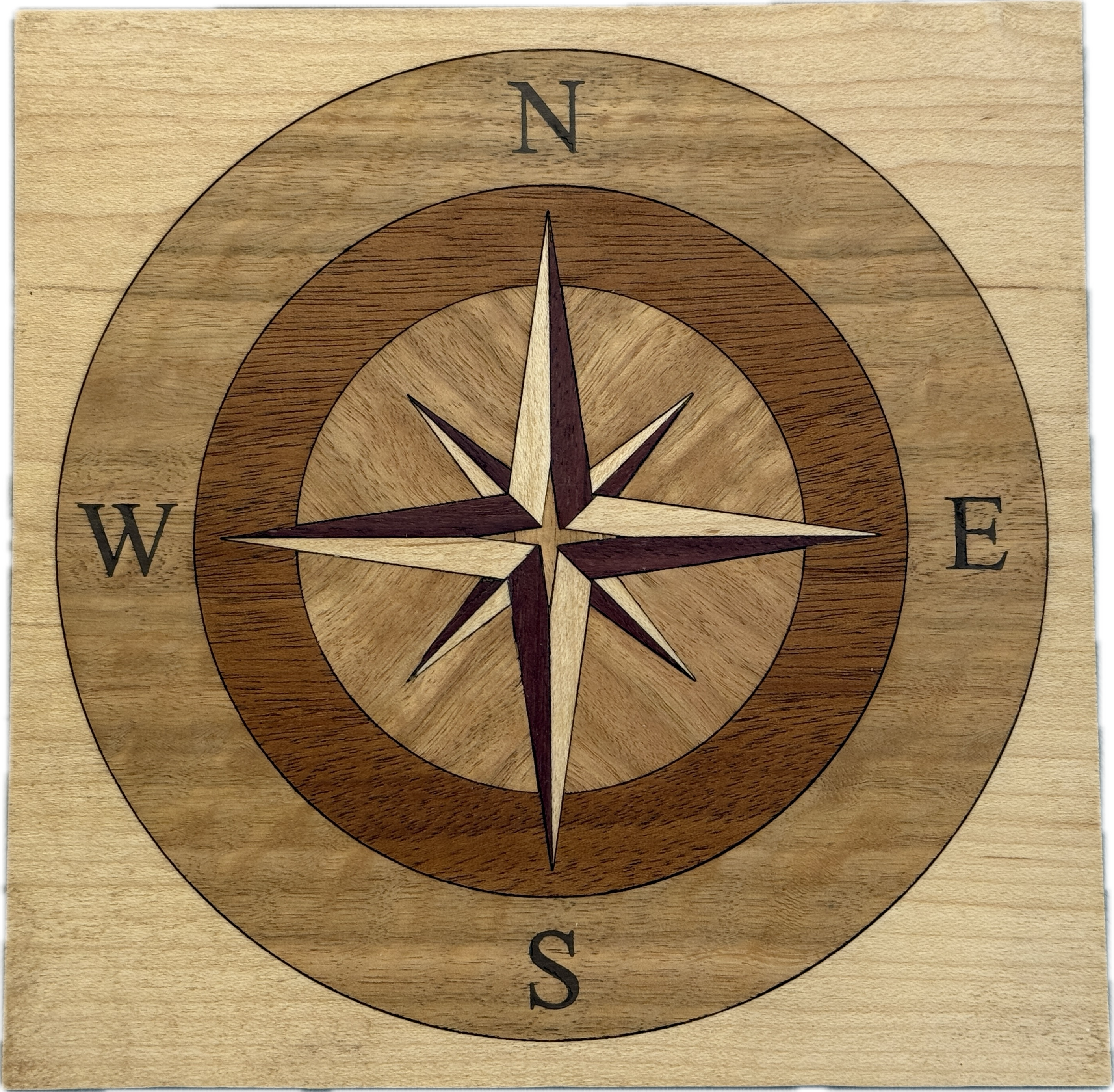 Exotic Veneer Wind Rose Compass